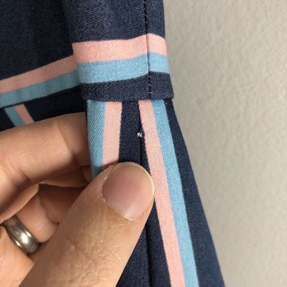 Eliza J Size 10 Striped Sleeveless Dress Tie Back Shoulders Nautical Boat Classy - Picture 7 of 16